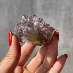 インド産【アメシスト クラスター】虹あり 紫水晶（78.3g）鉱物 天然石 14枚目の画像