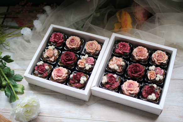 (風呂敷ラッピング)ビンテージ風あんフラワークッキー9個入り  誕生日プレゼント あんこのお花！ 9枚目の画像