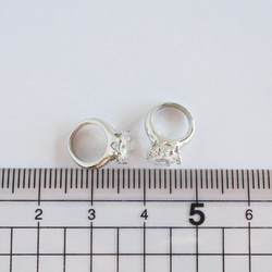 287-S   本ロジウム   Cubic nail ring   2個 2枚目の画像