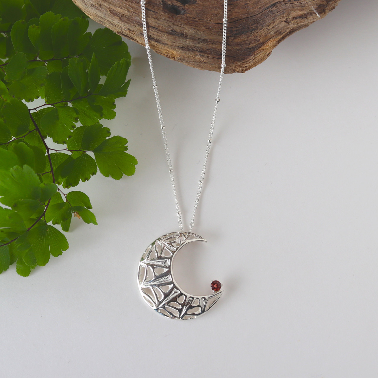 ガーネット シルバー925 ペンダント 「メキシカンムーン」 ■送料無料■