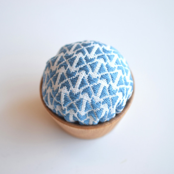 藍色 [Koginzashi] 木碗枕形 第3張的照片