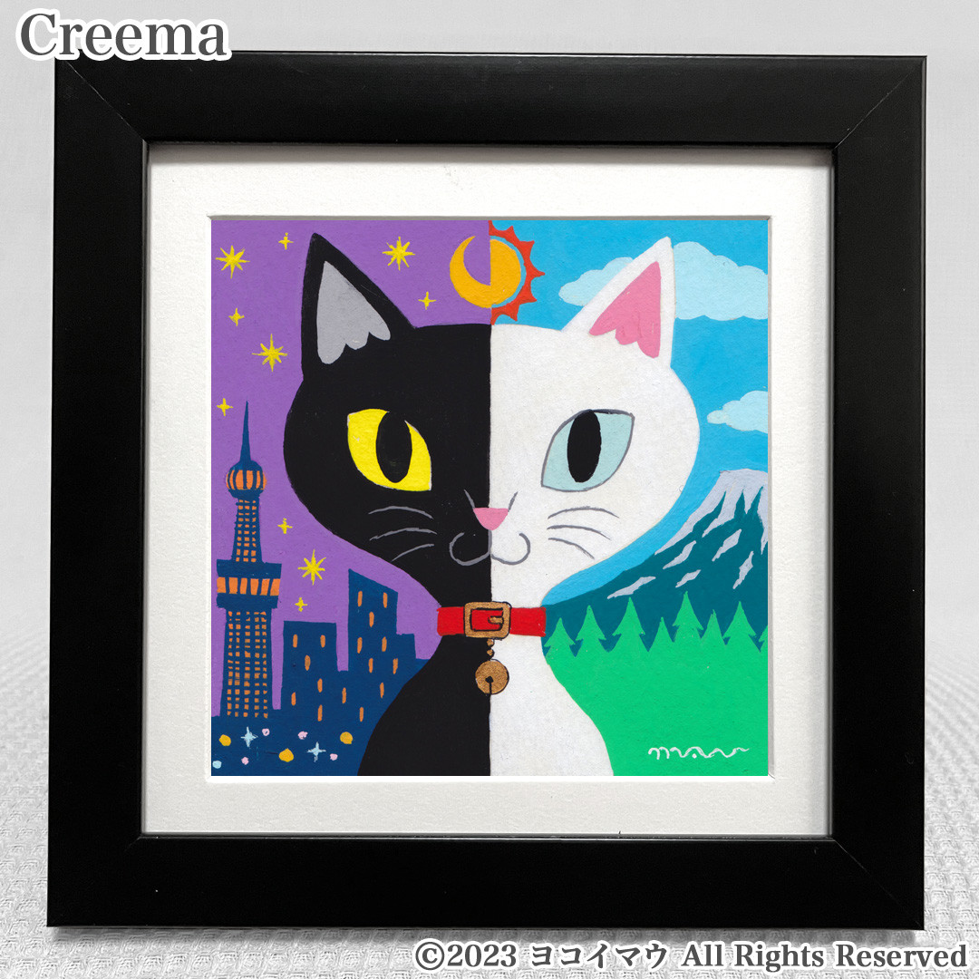猫の絵220 水彩画 原画 キジ白猫