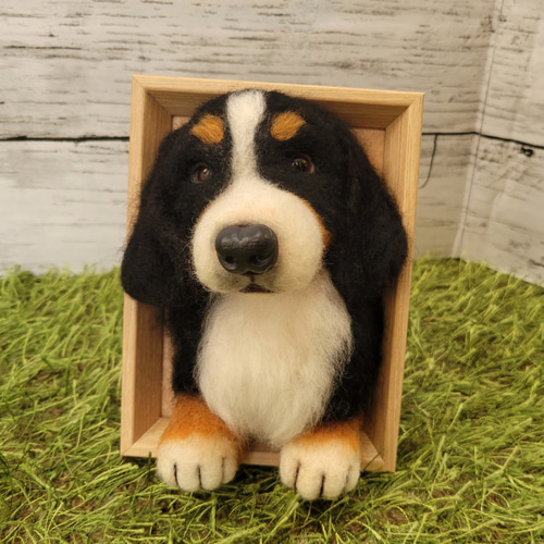 羊毛 フェルト 犬 バーニーズ フレーム 愛犬 犬 バーニーズマウンテン