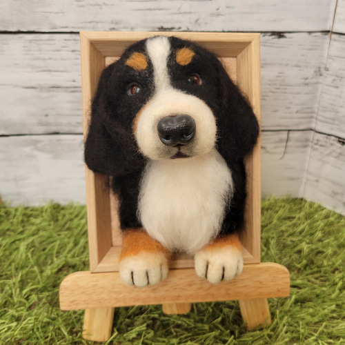羊毛 フェルト 犬 バーニーズ フレーム 愛犬 犬 バーニーズマウンテン 