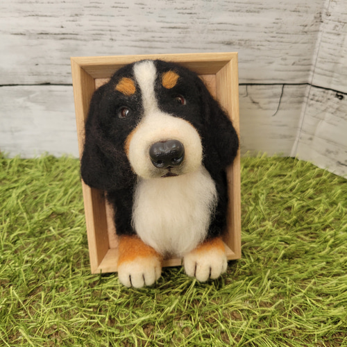羊毛 フェルト 犬 バーニーズ フレーム 愛犬 犬 バーニーズマウンテン