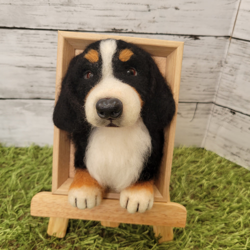 羊毛 フェルト 犬 バーニーズ フレーム 愛犬 犬 バーニーズマウンテン