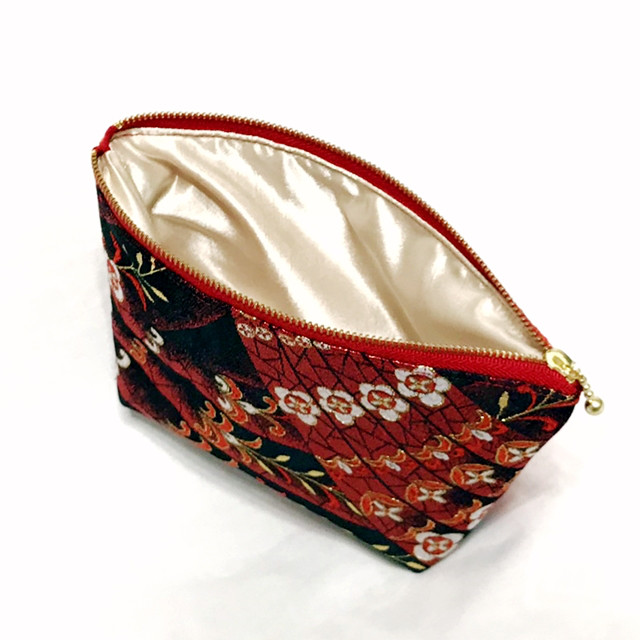 民族模様 ポーチ 赤と青 モン族 刺繍ポーチ 赤 - Tribal Arts