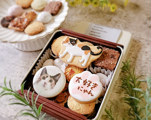 カモクッキー柄　2枚RN13960 トリコカラー、ブラウン 1960-70s FAST COLOR クッキー柄バンダナ 