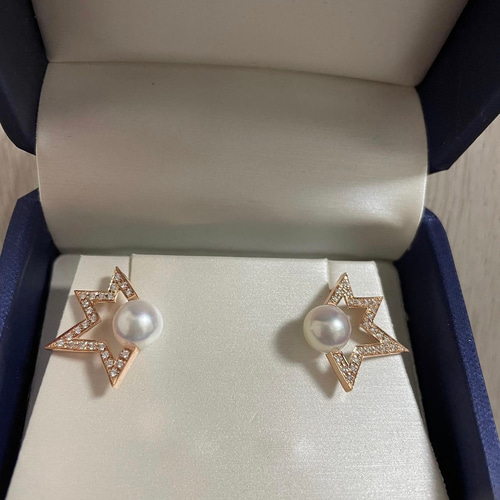 パールダイヤモンドピアス K18 新品 ピアス（その他） Aurora Jewelry  