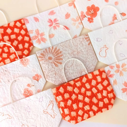 桜柄のミニ紙袋 1枚から購入OK！メッセージタグ付き【受注製作