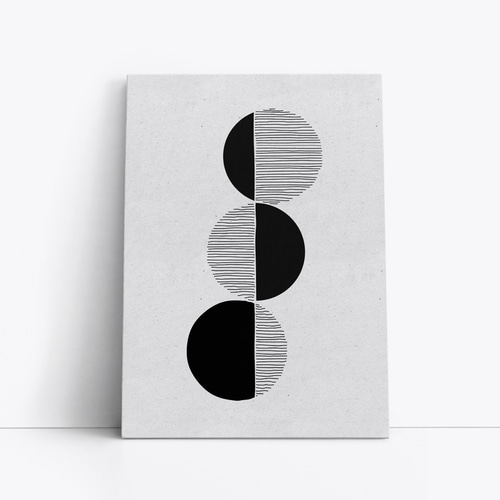 モノクロポスター【抽象画303】アートでお部屋の模様替えや新築