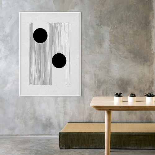 モノクロポスター【抽象画304】アートでお部屋の模様替えや新築