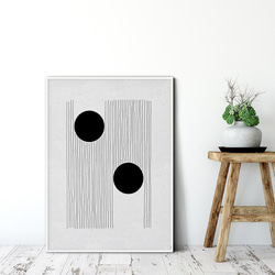 モノクロポスター【抽象画304】アートでお部屋の模様替えや新築祝いや