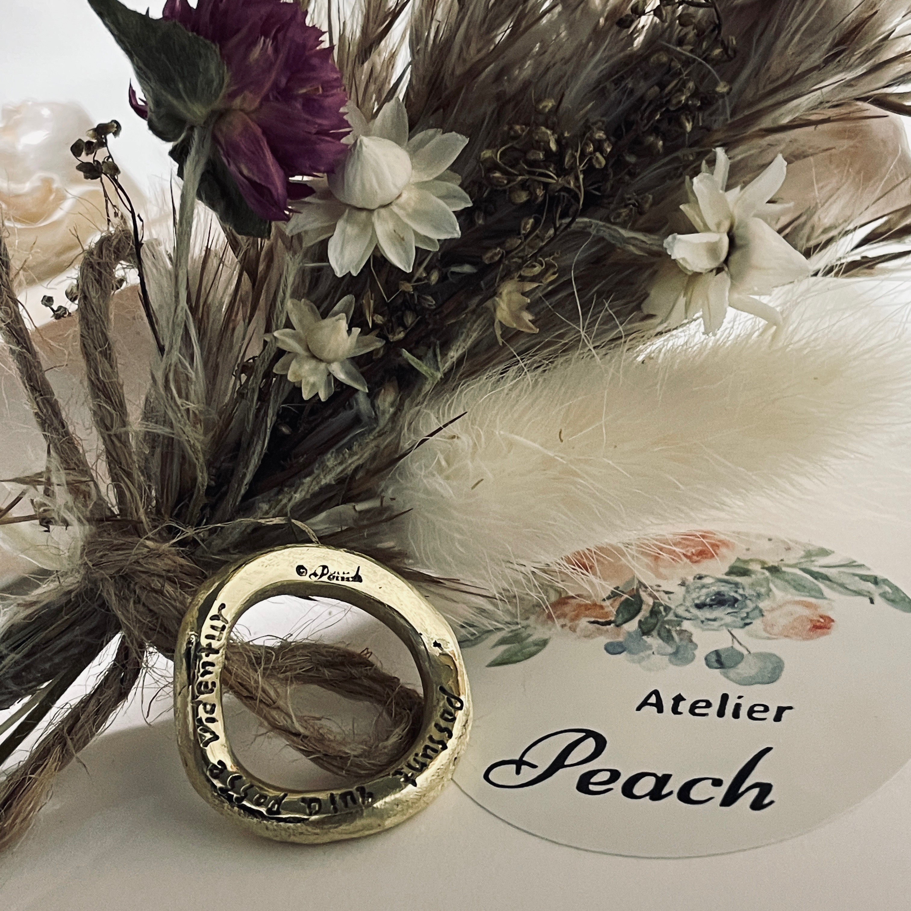 CORAL RING 太 ウェーブリング ゴールド 黒海 珊瑚 コーラルリング バルカンスタイル by Peach