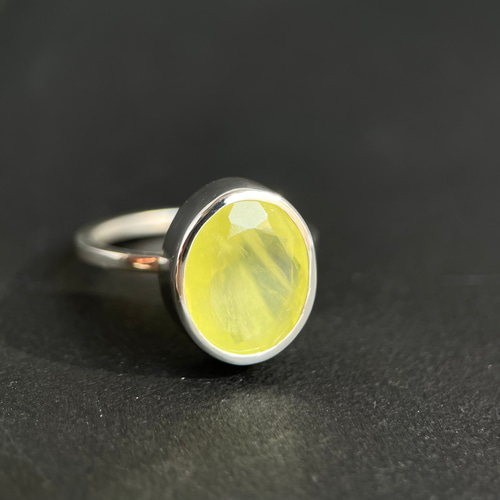 爽やかレモンイエロー天然石！】プレーナイト（プレナイト