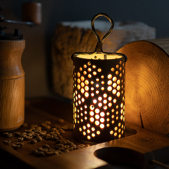 2024高い素材  やすらぎランタン 竹 ランタンシェード （CUBE）LEDライト付き 木工、竹工芸