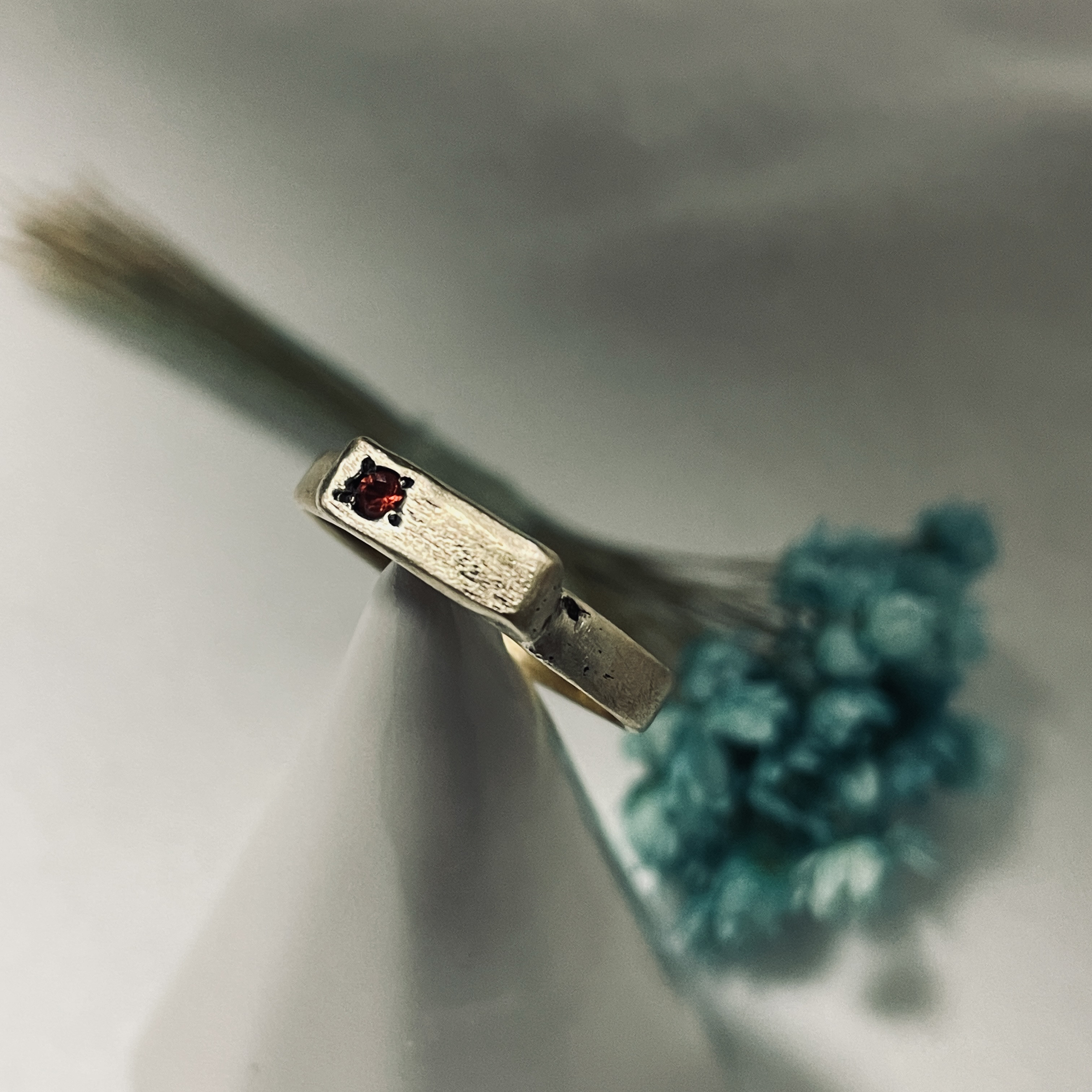 無垢ブラス ゴールドリング HOBO STYLE artisan quality 天然石サファイア by Peach