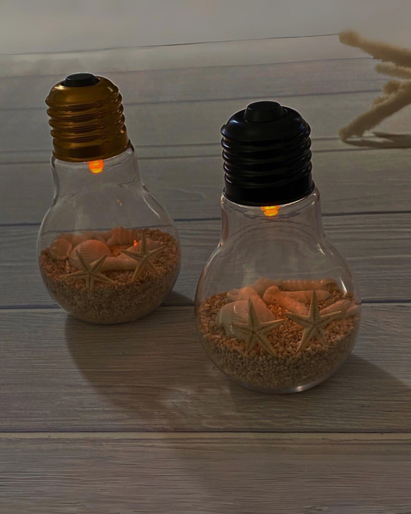 シェルミックス電球型ボトルライト 6枚目の画像
