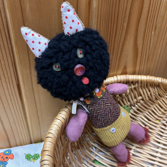 おとぼけちびねこ】黒ねこのぬいぐるみ ぬいぐるみ 糸まきうさぎ