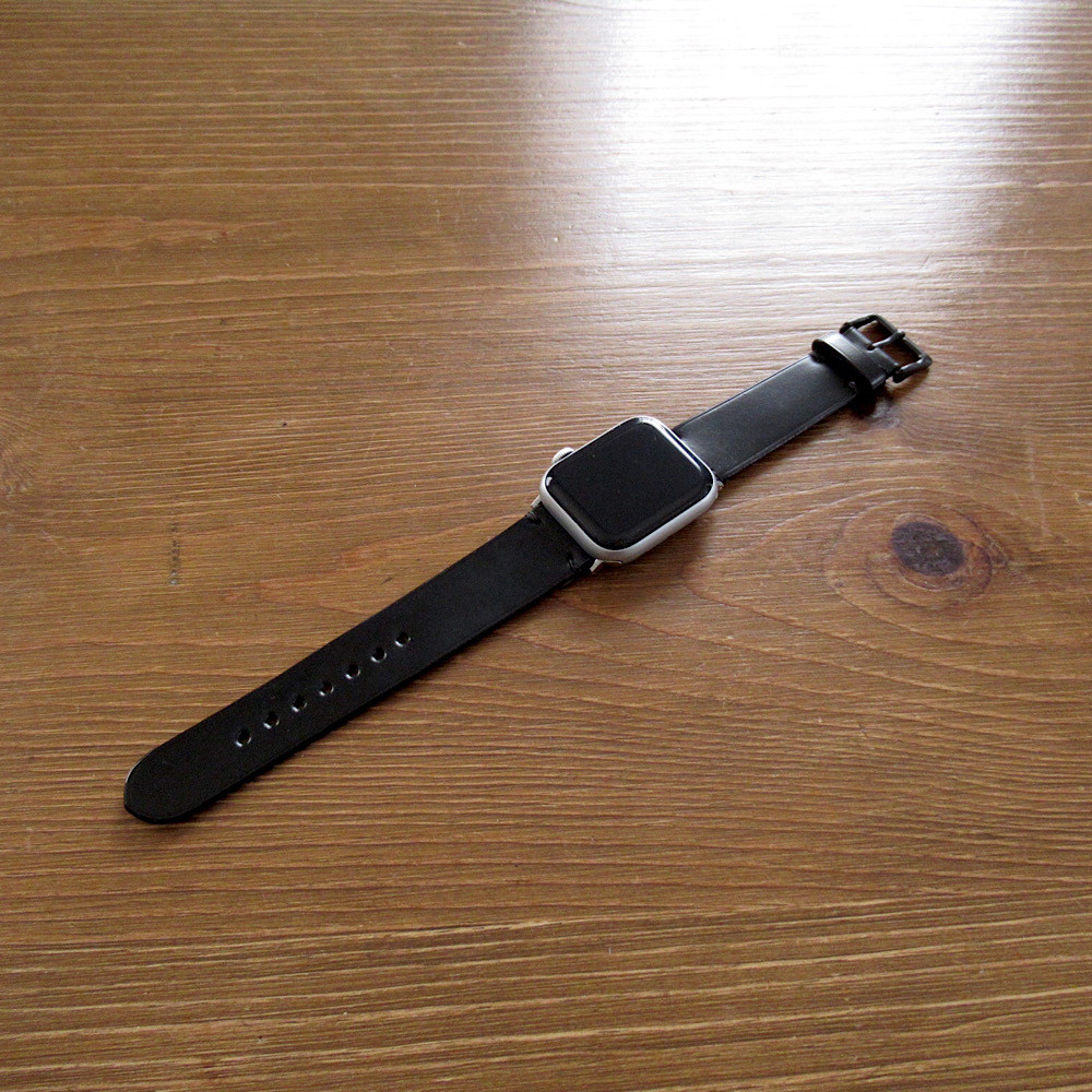 ホーウィン シェルコードバン Apple Watch バンド 時計ベルト 黒　革ベルト 腕時計　アップルウォッチ