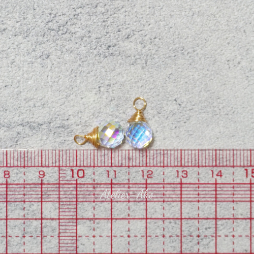 チャーム クリスタル ティアドロップ 雫 パーツ チャーム Atelier-Ako