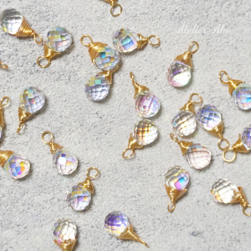 チャーム クリスタル ティアドロップ 雫 パーツ チャーム Atelier-Ako
