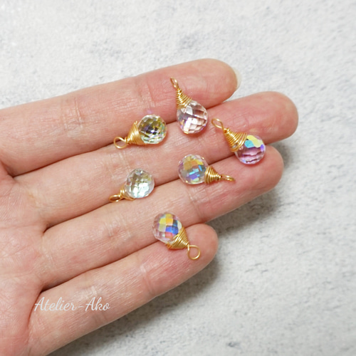 チャーム クリスタル ティアドロップ 雫 パーツ チャーム Atelier-Ako