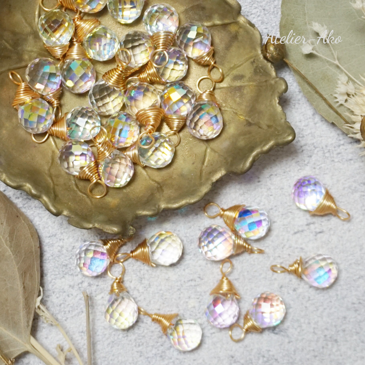 No.139 雫　ドロップ　チャーム　4ペア No.139 雫　ドロップ　チャーム　4ペア