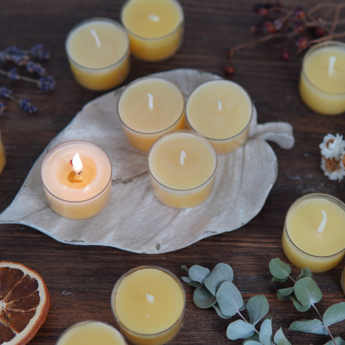 蜜蝋ティーライトキャンドル　60個 香るミツロウティーライトキャンドル✴︎100% Pure essential oil香り