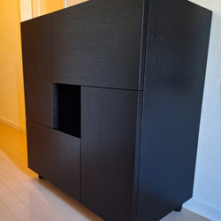 【受注製作】cubic cabinet black キャビネット ブラック かっこいい 3枚目の画像