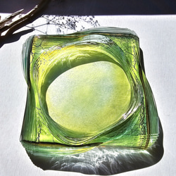 ガラス水盤　花器　積層ゴールド 1枚目の画像