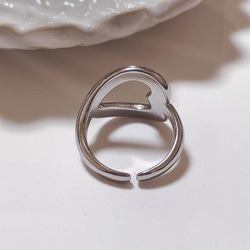 シルバー　膨らむハート　シンプル　　指輪　リング　ring s925 重ね付け　フリーサイズ 6枚目の画像
