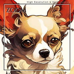 【守護犬 - チワワ犬 No.2】アールヌーヴォー アートポスター 犬の絵 犬の絵画 犬のイラスト 3枚目の画像