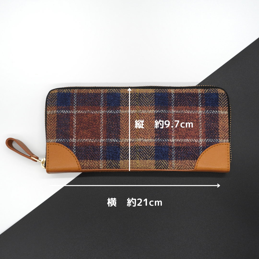 驚くほど手に馴染むラウンドファスナー長財布　播州織【送料無料】