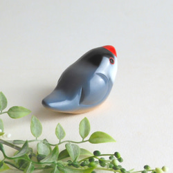 さくら文鳥（★台付き） Java sparrow / wood bird 4枚目の画像