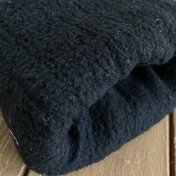 送料無料♪⑤エスニック ネパール ウール手編みミトン手袋 ハンドウォーマー グローブ カルテット ボーダー ライトブルー 7枚目の画像
