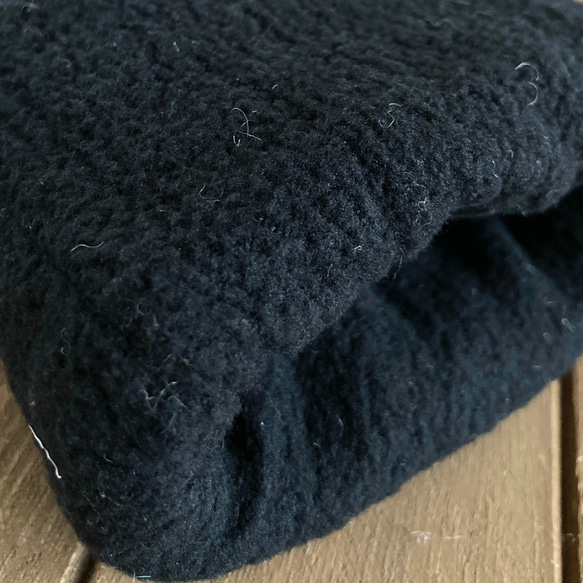 送料無料♪①エスニック ネパール ウール手編みミトン手袋 ハンドウォーマー グローブ スマイリー スマイル ネイビー 7枚目の画像