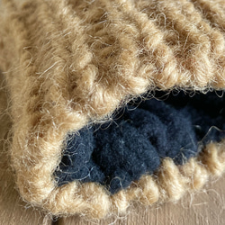 送料無料♪①エスニック ネパール ウール手編みミトン手袋 ハンドウォーマー グローブ スマイリー スマイル  ベージュ 6枚目の画像