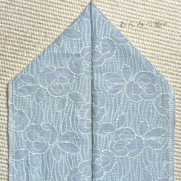 綿の刺繍半衿  ミントカラー 7枚目の画像