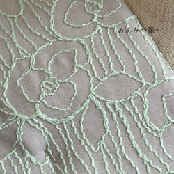 綿の刺繍半衿  ミントカラー 6枚目の画像