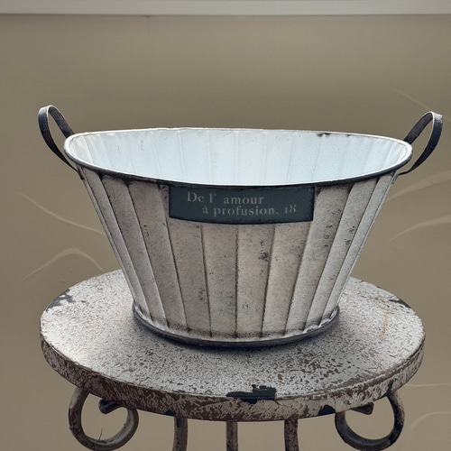 可愛いブリキアンティーク鉢 》ドゥラモーラウンド 観葉植物 多肉植物