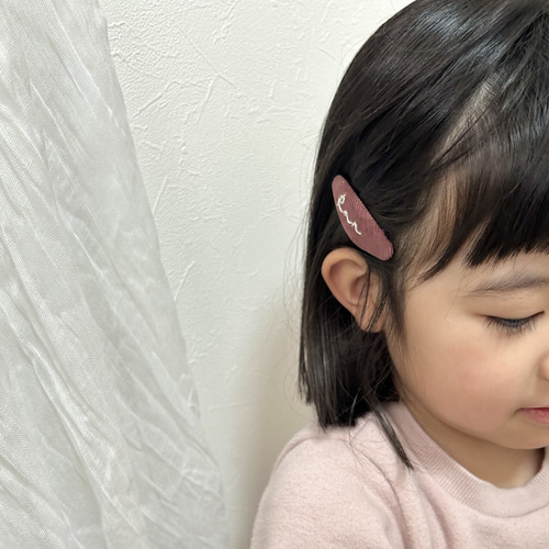 再販【新色 コーデュロイ 名入れ 刺繍 パッチンピン】プチギフト