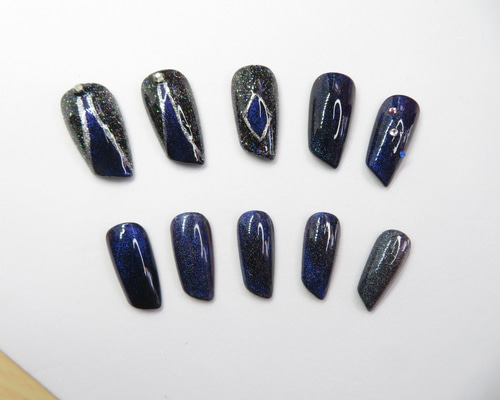 サービス品 マグネットネイルピンクパープル ネイルチップ（つけ爪