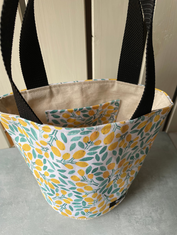 かわいい木の実の編みかごバック(手編みトートバック) 10枚目の画像