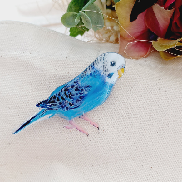オカメインコ　インコ　セキセイインコ　ブローチ　ことり　チャーム　傘　目印 オカメインコ インコ セキセイインコ ブローチ ことり チャーム