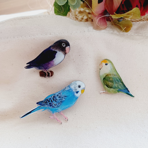 オカメインコ インコ セキセイインコ ブローチ ことり チャーム
