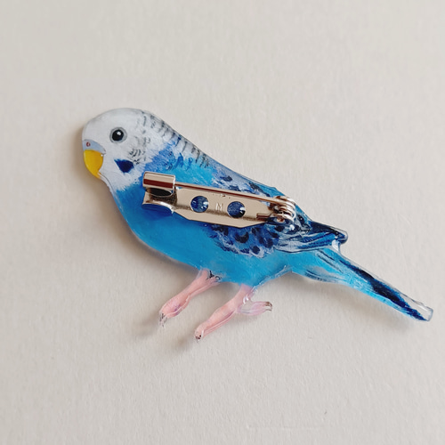 受注制作】インコのブローチ(セキセイインコ) ブローチ umeme