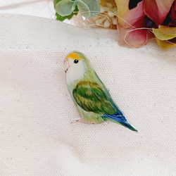 受注制作】インコのブローチ(コザクラインコ) ブローチ umeme