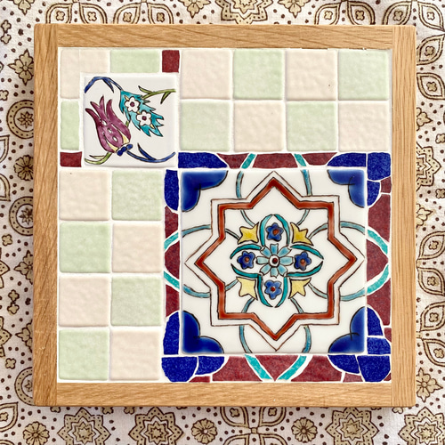 九谷焼絵付けタイル×モザイク 鍋敷き 鍋敷き komako 通販 17194537