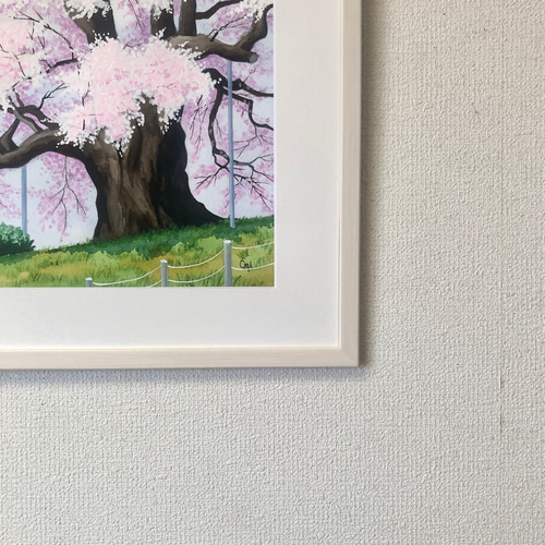 醍醐の桜」透明水彩画 原画 風景画 額縁付 F6サイズ 絵画 Oni 通販